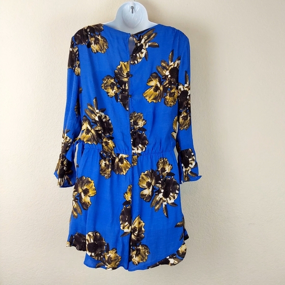 Free People All the right ruffles blue floral romper - Picture 5 of 10